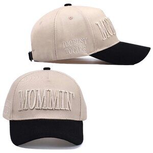 Vintage Trucker Hat Adjustable Baseball Cap with Mommin Embroidery Ponytail Fit